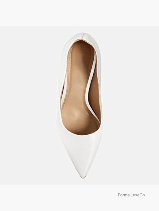 Pointed Toe High Heel Pumps Flared Heel Slip-On Party Wedding Dress Shoes
